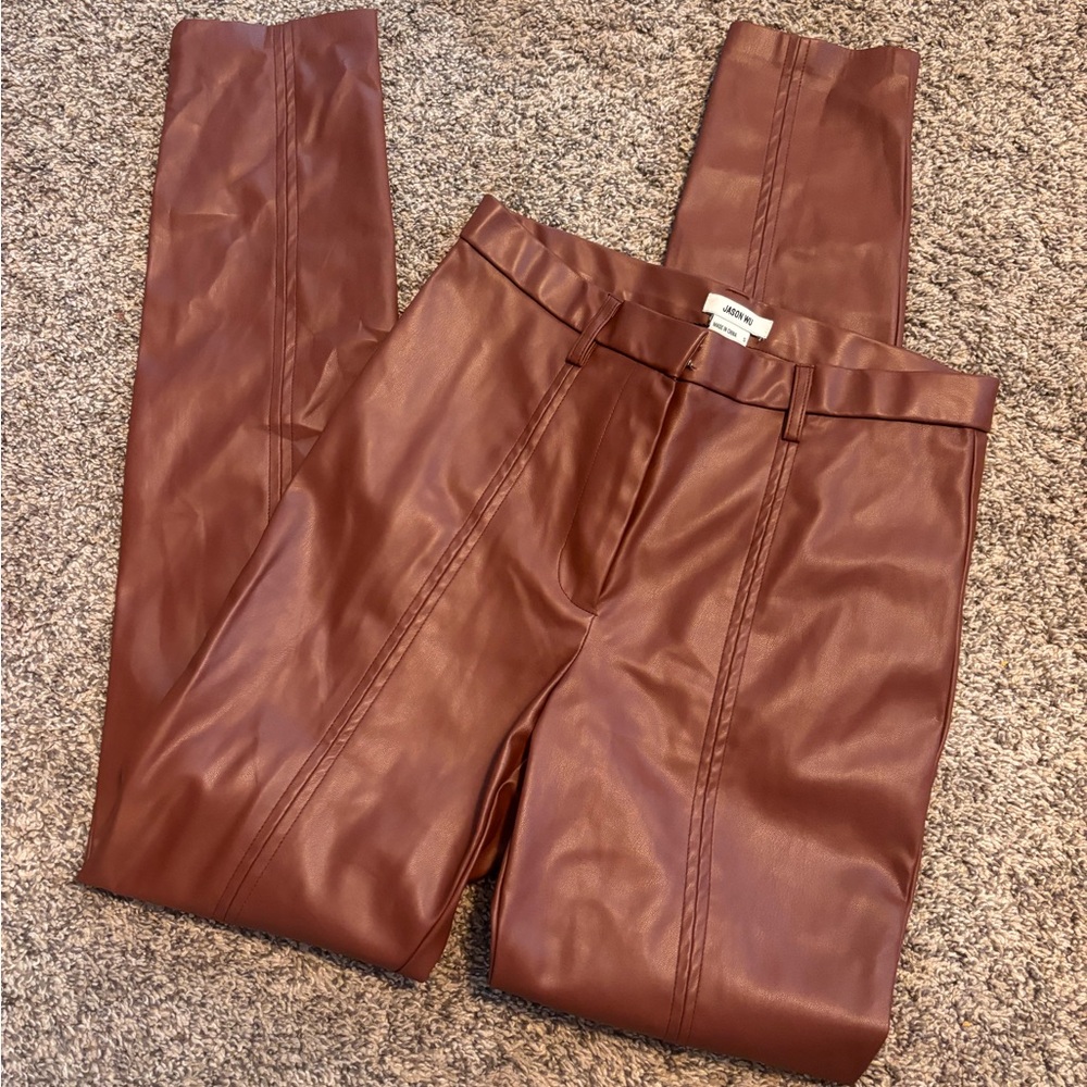 Jason Wu Brown Faux Leather Pants